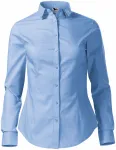 Chemisier en coton pour femme à manches longues, bleu ciel Chemisier en coton pour femme à manches longues, bleu ciel