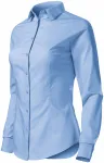 Chemisier en coton pour femme à manches longues, bleu ciel Chemisier en coton pour femme à manches longues, bleu ciel