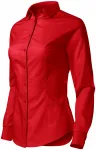 Chemisier en coton pour femme à manches longues, rouge