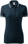 Polo contrasté pour femme, bleu foncé Polo contrasté pour femme, bleu foncé
