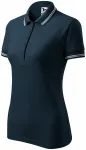 Polo contrasté pour femme, bleu foncé Polo contrasté pour femme, bleu foncé