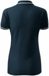 Polo contrasté pour femme, bleu foncé Polo contrasté pour femme, bleu foncé