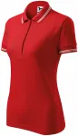 Polo contrasté pour femme, rouge