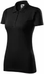 Polo coupe slim pour femme, noir