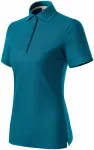 Polo femme coton bio, petrol blue