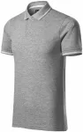 Polo homme contrasté, marbre gris foncé