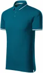 Polo homme contrasté, petrol blue
