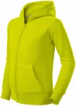 Sweat enfant à capuche, vert citron