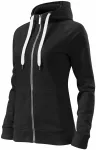 Sweat-shirt contrasté à capuche pour femme, noir Sweat-shirt contrasté à capuche pour femme, noir