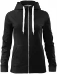 Sweat-shirt contrasté à capuche pour femme, noir Sweat-shirt contrasté à capuche pour femme, noir