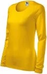 T-shirt ajusté à manches longues pour femme, jaune