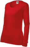 T-shirt ajusté à manches longues pour femme, rouge