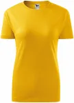 T-shirt classique pour femme, jaune T-shirt classique pour femme, jaune