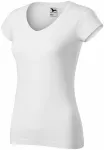 T-shirt coupe slim pour femme avec encolure en V, blanche