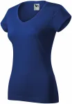 T-shirt coupe slim pour femme avec encolure en V, bleu royal