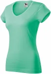 T-shirt coupe slim pour femme avec encolure en V, menthe