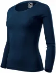 T-shirt femme à manches longues, bleu foncé