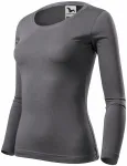 T-shirt femme à manches longues, gris acier