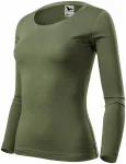 T-shirt femme à manches longues, khaki T-shirt femme à manches longues, khaki