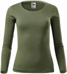 T-shirt femme à manches longues, khaki T-shirt femme à manches longues, khaki