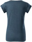 T-shirt femme à manches retroussées, marbre denim foncé