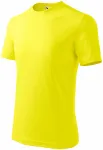 T-shirt simple pour enfants, jaune citron