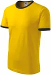 T-shirt unisexe contrasté, jaune